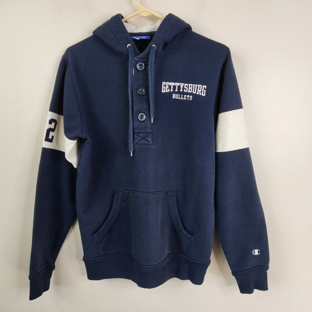 Champion Heritage Collection Gettysburg Bullets Henley Pullover Hoodie Small